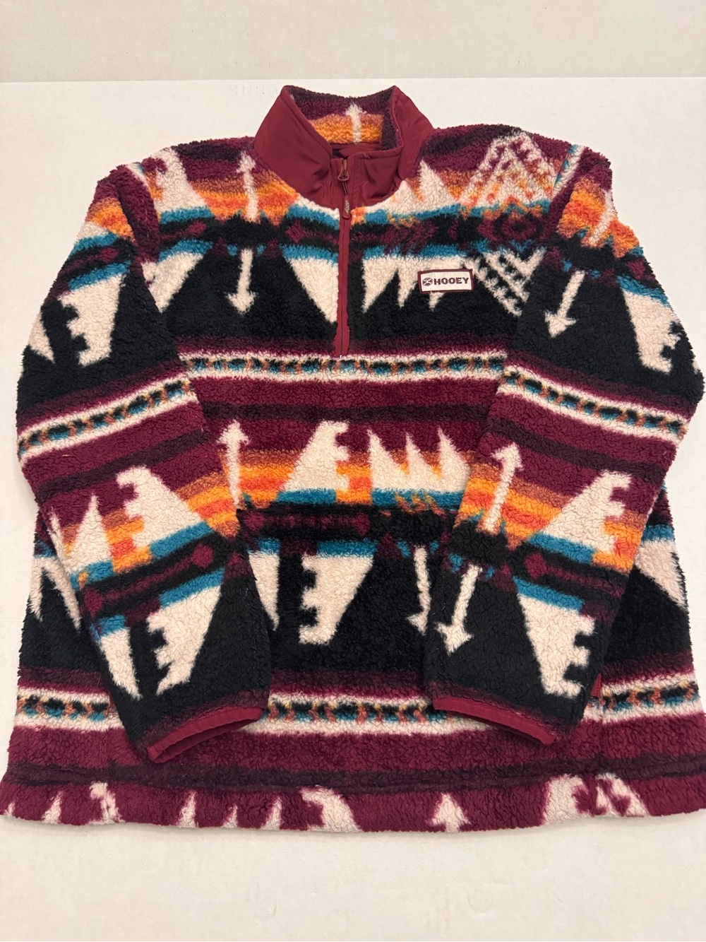 Hooey Women’s Fleece Pullover 1/4 Zip Aztec Southwest Western Design Size Medium
